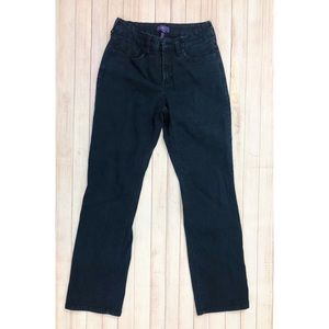 NYDJ Straight Black Jeans Size 4P